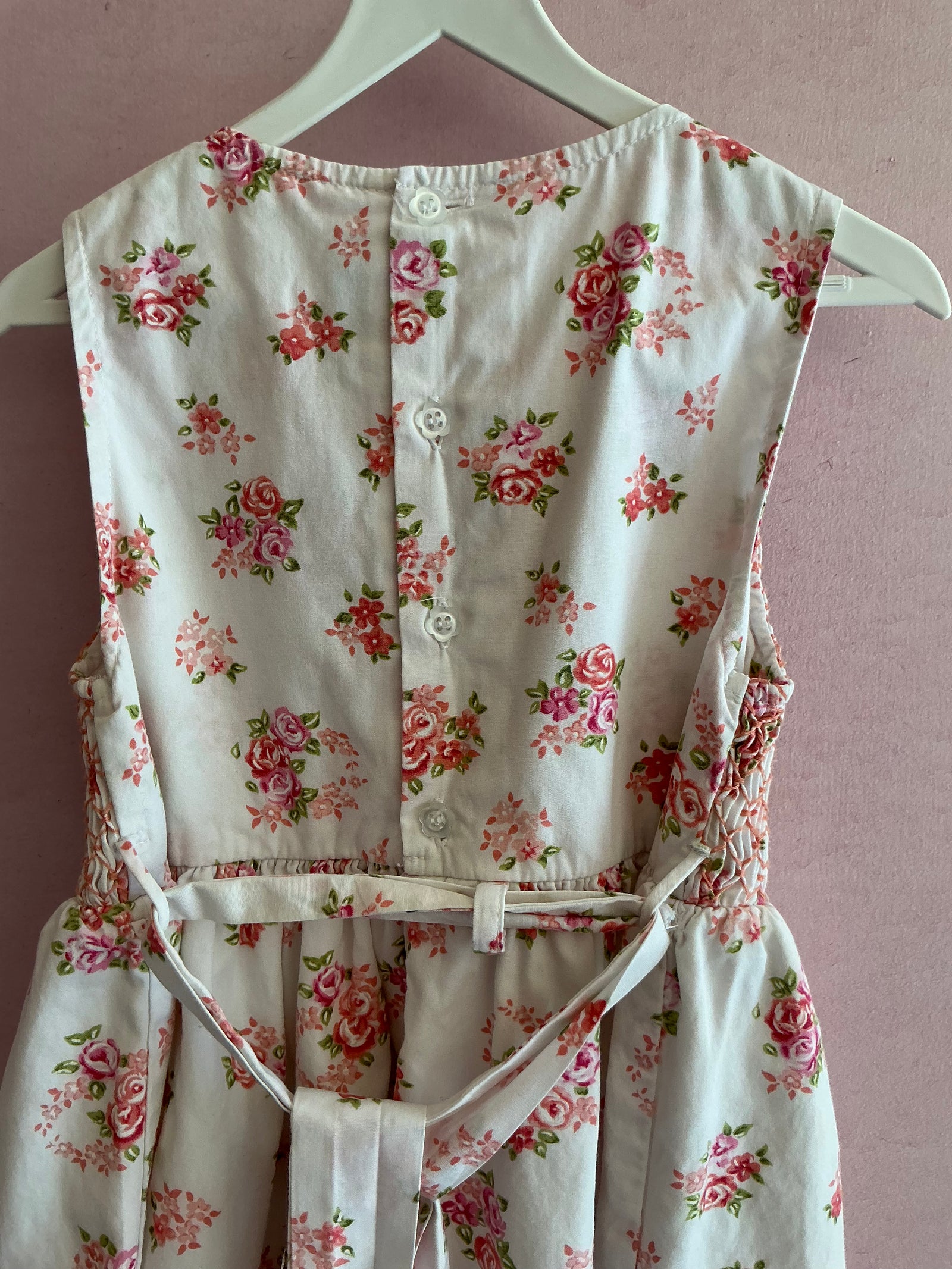 Maggie and Zoe Hand-Smocked Apricot and Rose Garden Dress / 4
