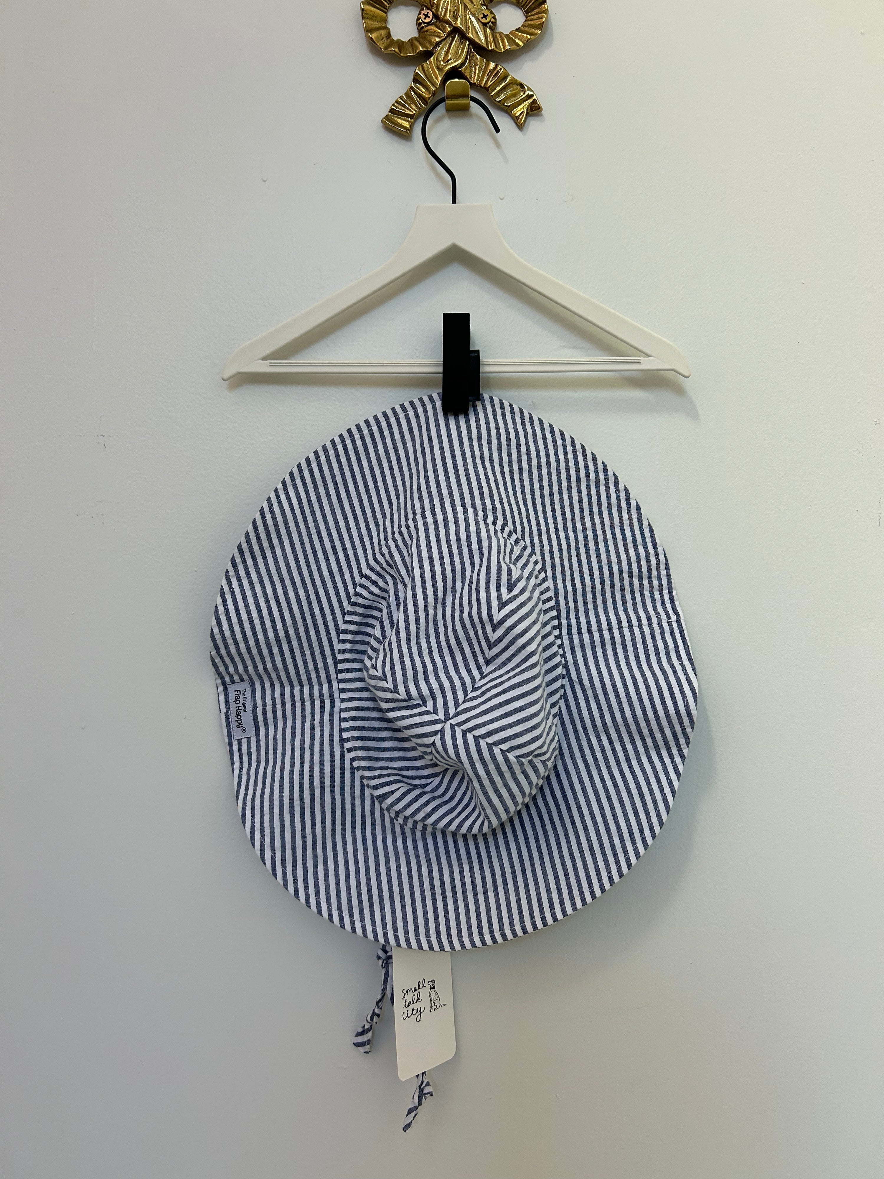 UPF 50+ Flap Happy Stripe Sun Hat / XL