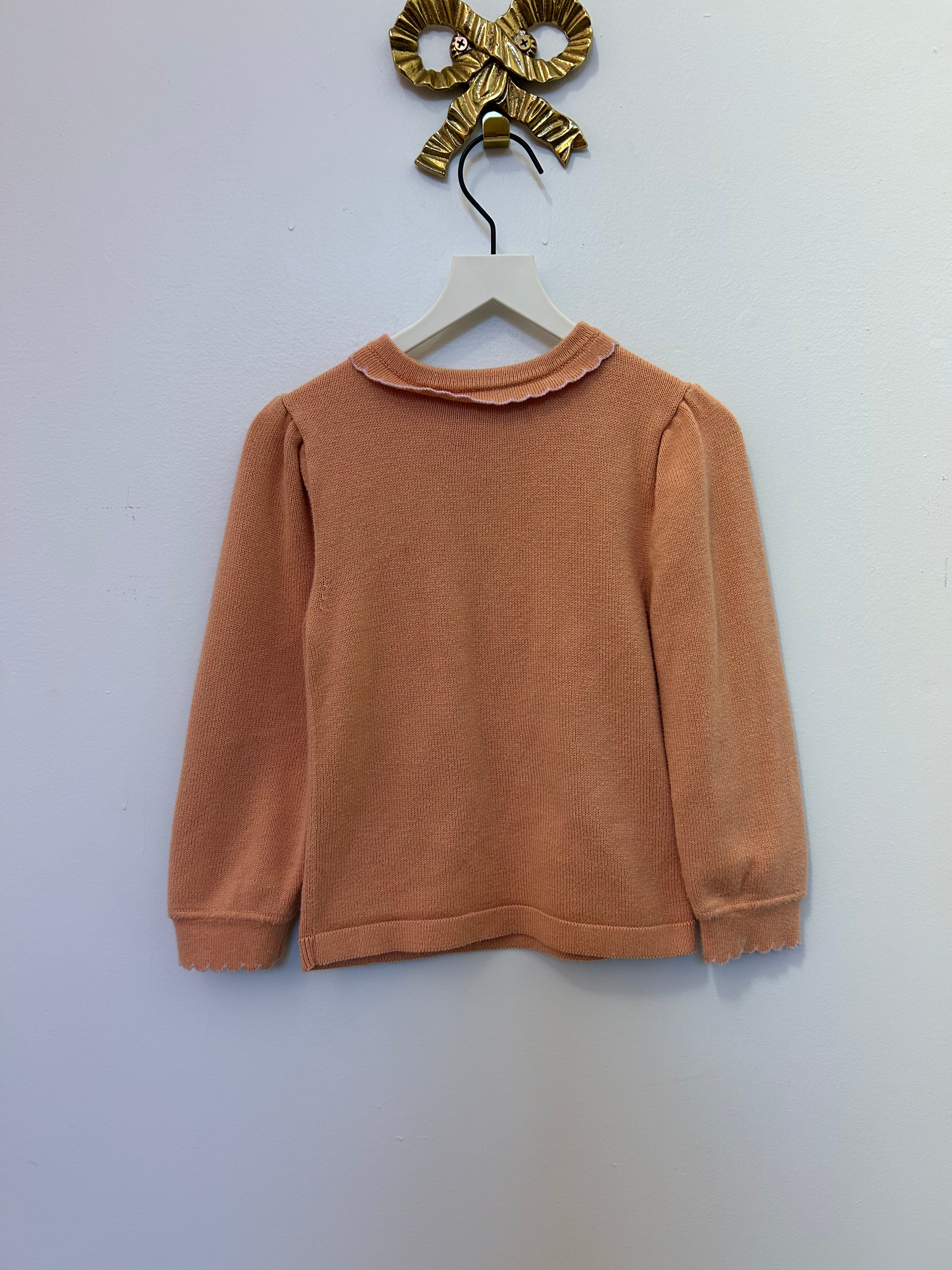 Misha & Puff Salmon Scallop Collar Sweater / 3-4 Years
