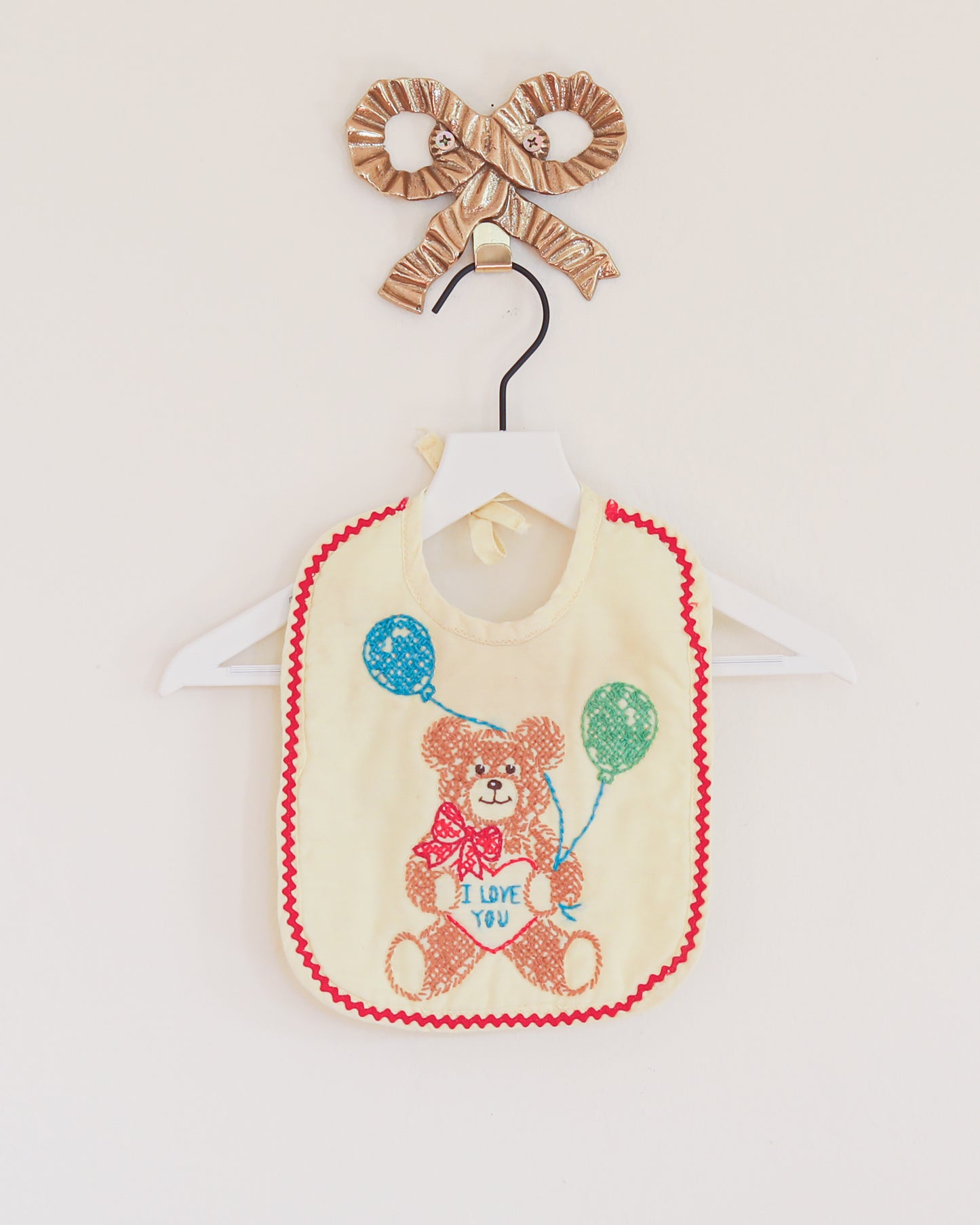 vintage i love you teddy bib