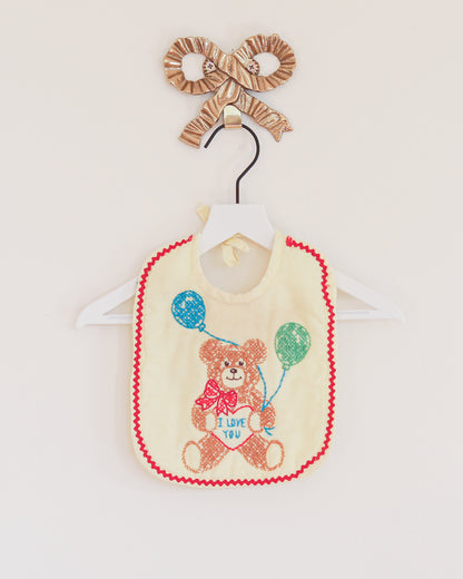 vintage i love you teddy bib