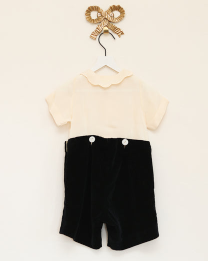 velvet and silk three-peice suit / 12months