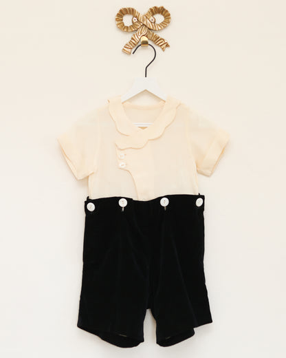 velvet and silk three-peice suit / 12months